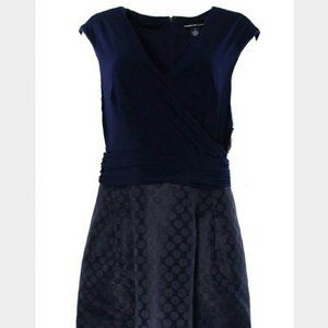 American Living Navy Blue Dress with Polka Dots